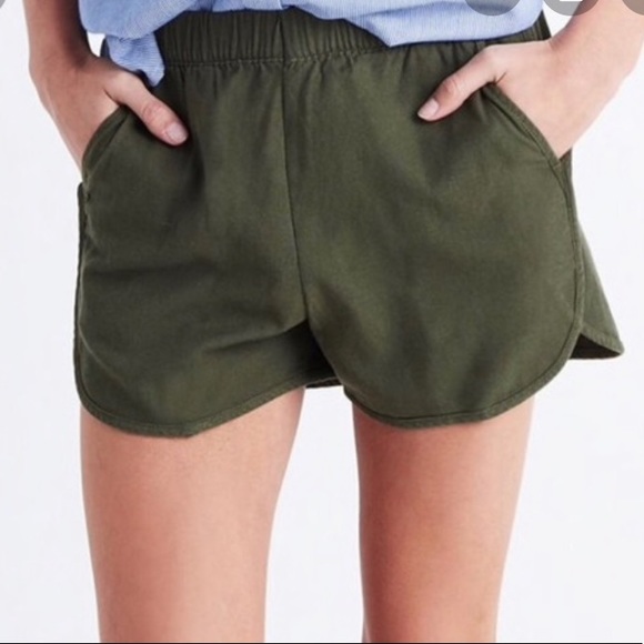 Madewell Pants - Madewell Olive Green Pull On Shorts Sz L